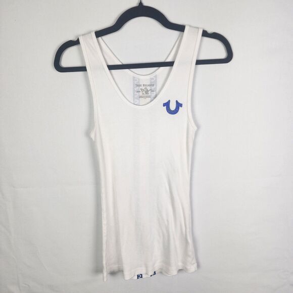 True Religion Ribbed Tank Top Jeweled Y2K 2000s Size Large - Picture 1 of 7